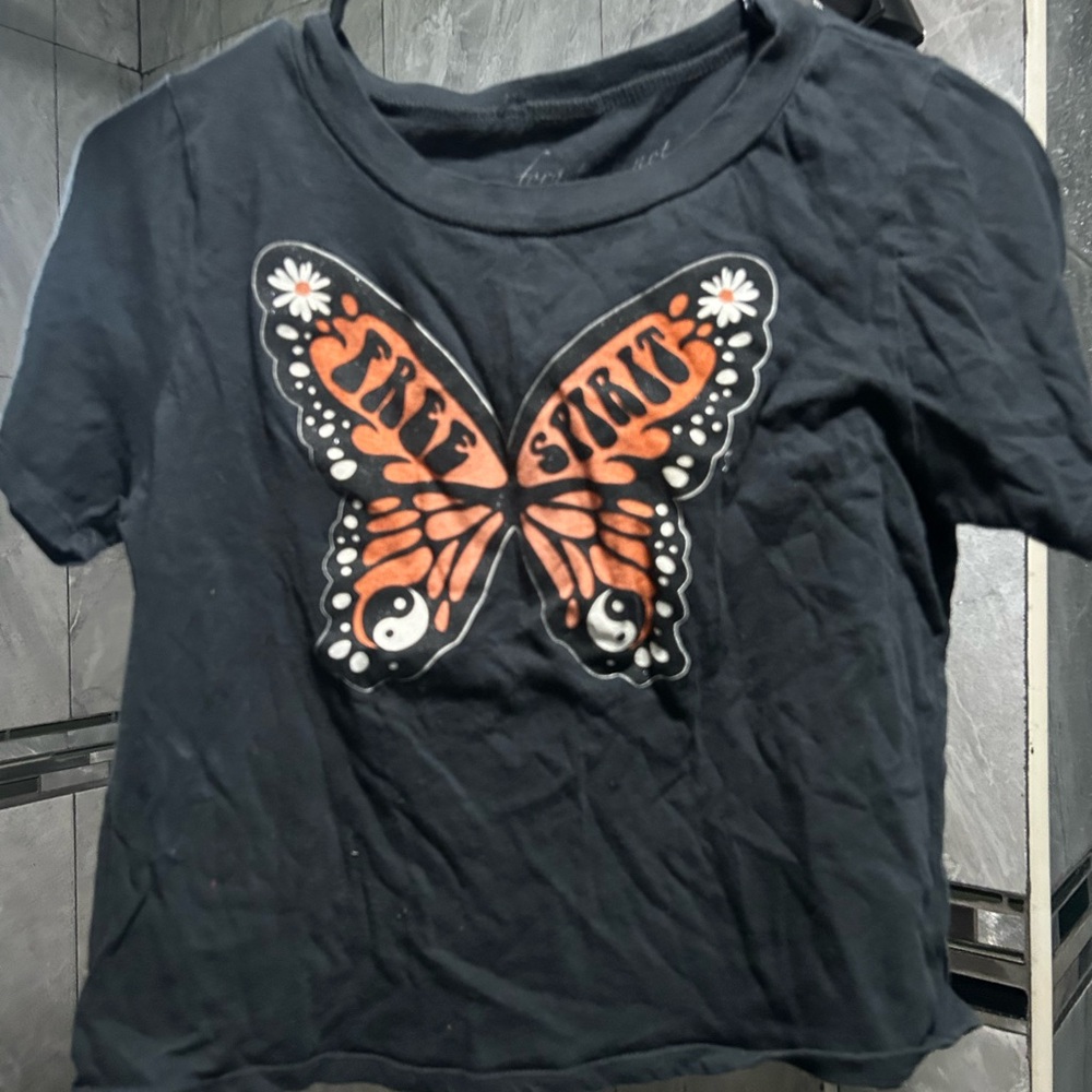 Kids Black Butterfly Graphic Tee